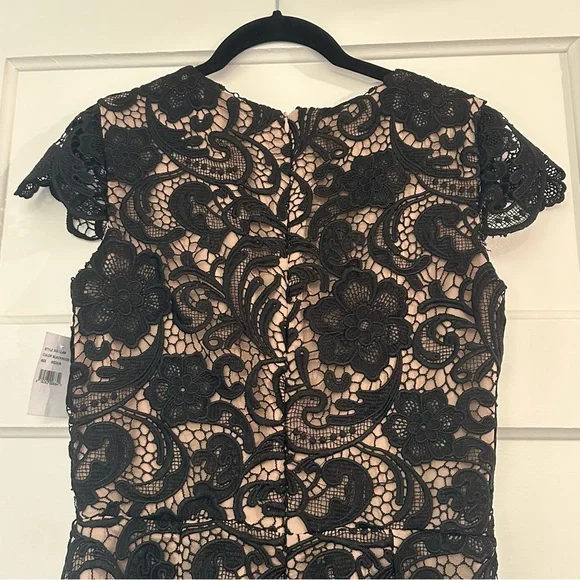 Dress the Population Juliette Lace Romper NWT Black & Nude Size Medium - Picture 10 of 12